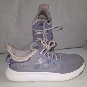 Adidas Cloudfoam Pure Big Kids Sneaker Sliver VioletGlitter (1Y3001) Size 2